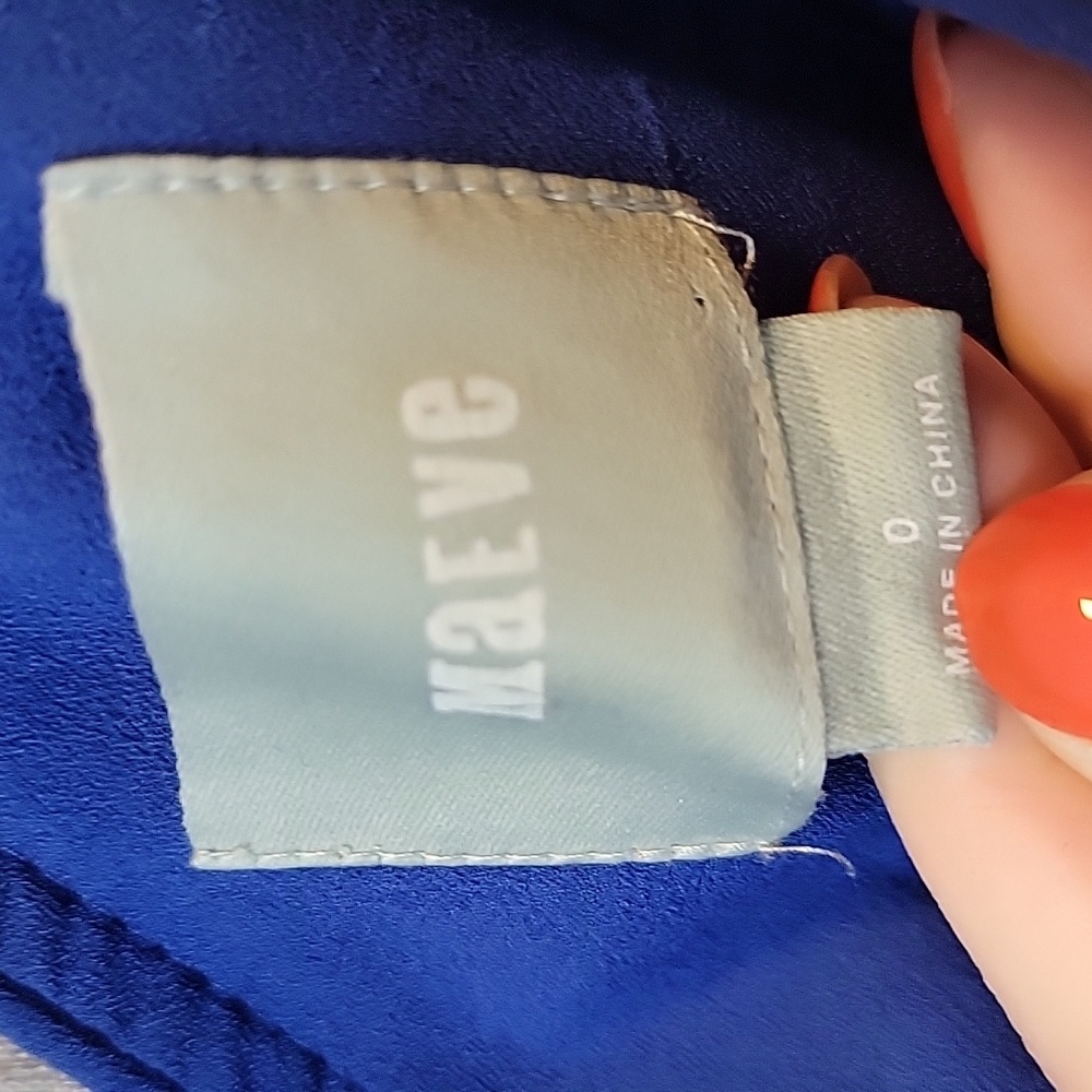 Anthropologie MAEVE ROKIN Orange Blue Dot Dress with Pockets Size 0 - Picture 6 of 8